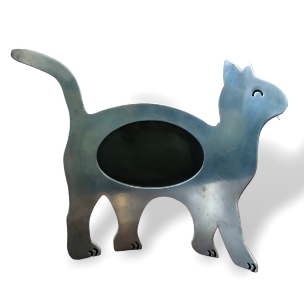 Metal Free Standing Cat Shape Picture Photo Frame
